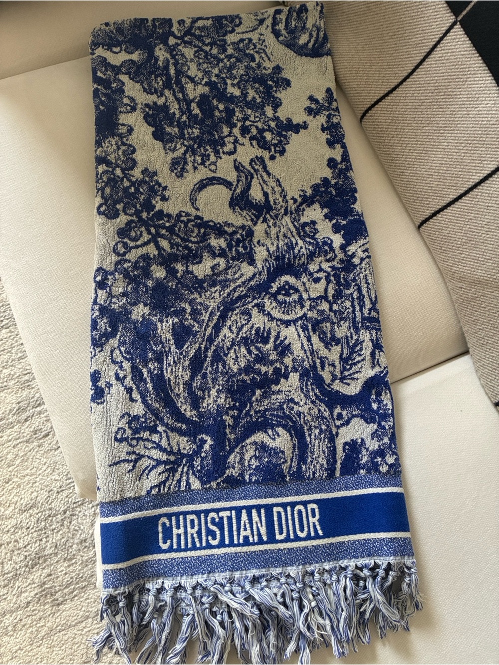 Christian Dior Beach Towel Blue